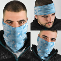 Bula Fiji Neck Gaiter White Makare Masi Tapa Pattern LT05 - Polynesian Pride