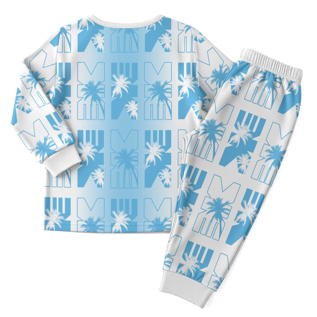 Bula Fiji Christmas Pajama Set White Makare Masi Tapa Pattern LT05 - Polynesian Pride