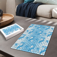 Bula Fiji Puzzle White Makare Masi Tapa Pattern LT05 - Polynesian Pride