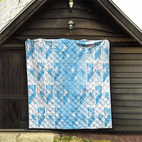 Bula Fiji Quilt White Makare Masi Tapa Pattern LT05 - Polynesian Pride