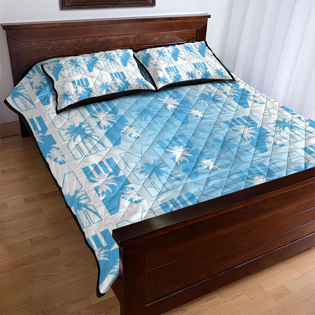 Bula Fiji Quilt Bed Set White Makare Masi Tapa Pattern LT05 - Polynesian Pride