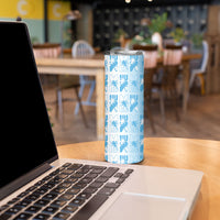 Bula Fiji Skinny Tumbler White Makare Masi Tapa Pattern LT05 - Polynesian Pride