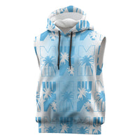 Bula Fiji Sleeveless Hoodie White Makare Masi Tapa Pattern LT05 White - Polynesian Pride