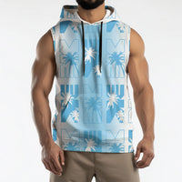 Bula Fiji Sleeveless Hoodie White Makare Masi Tapa Pattern LT05 - Polynesian Pride