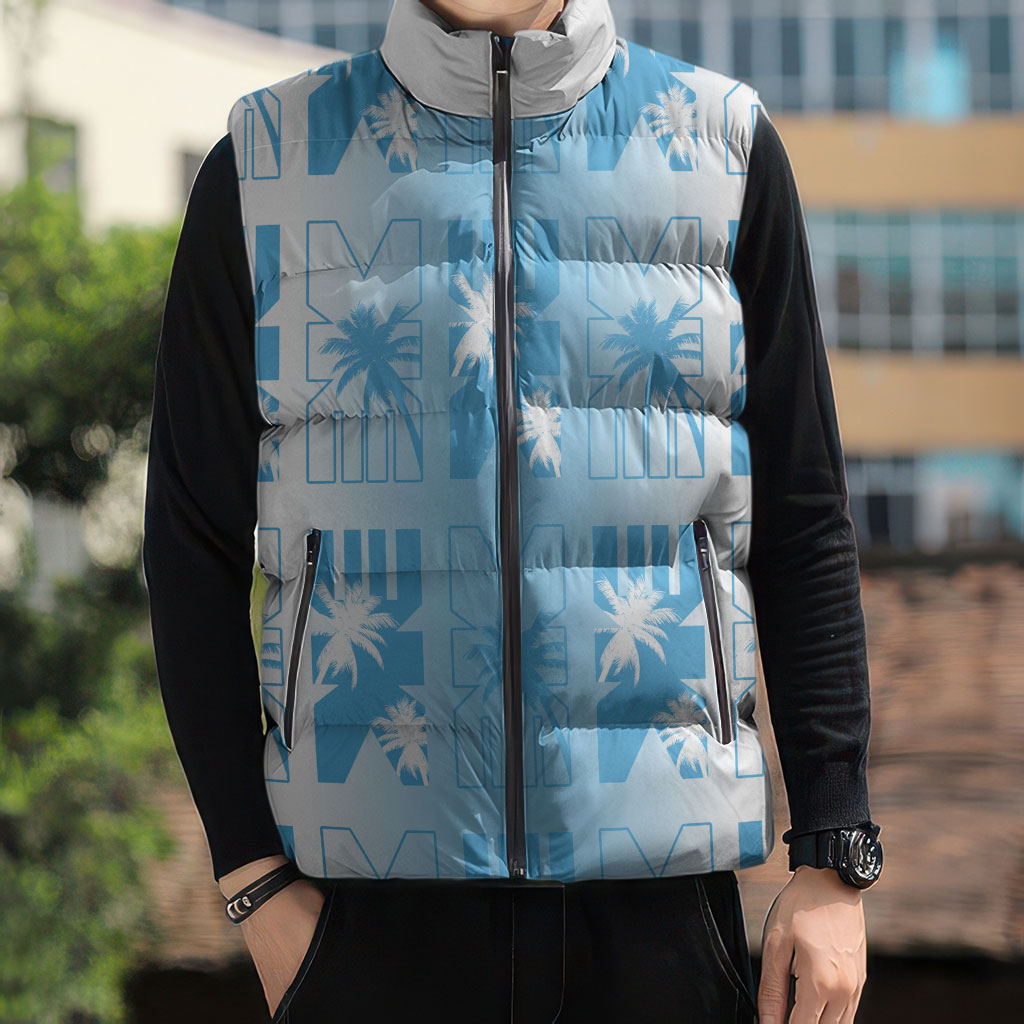 Bula Fiji Sleeveless Puffer Jacket White Makare Masi Tapa Pattern LT05 - Polynesian Pride