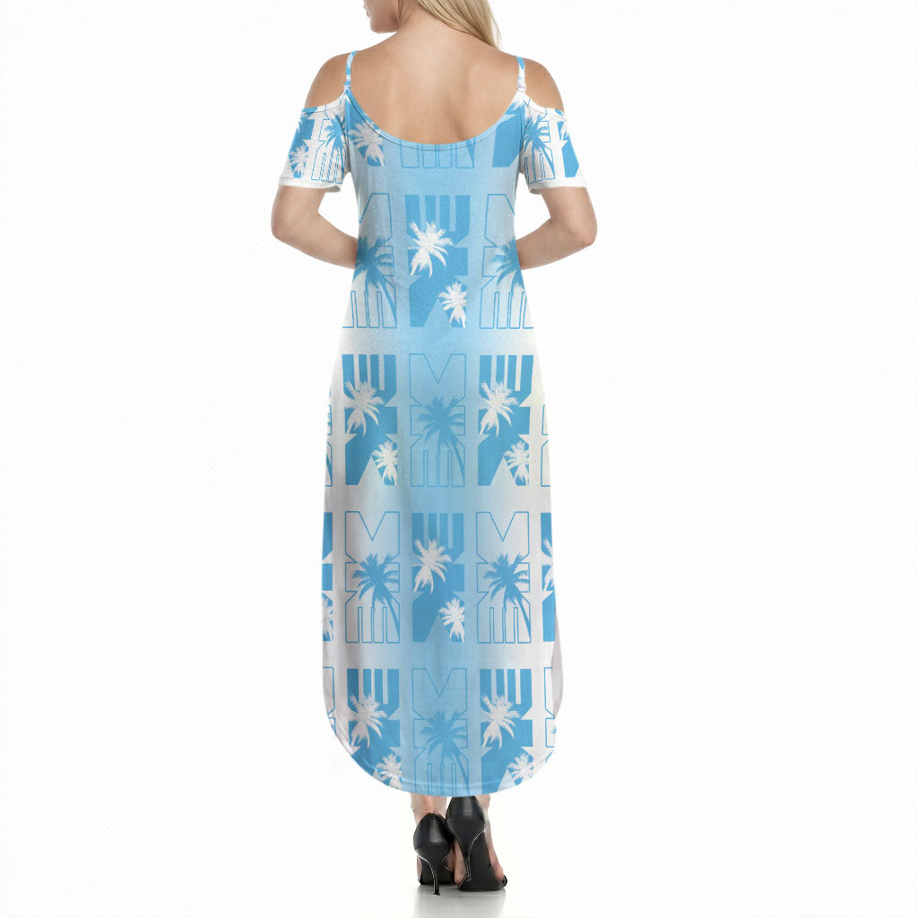 Bula Fiji Summer Maxi Dress White Makare Masi Tapa Pattern LT05 - Polynesian Pride