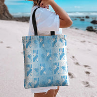 Bula Fiji Tote Bag White Makare Masi Tapa Pattern LT05 - Polynesian Pride