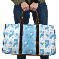 Bula Fiji Travel Bag White Makare Masi Tapa Pattern LT05 White - Polynesian Pride