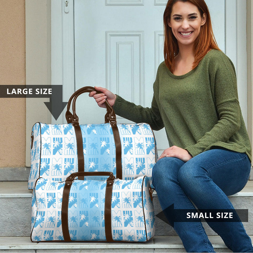 Bula Fiji Travel Bag White Makare Masi Tapa Pattern LT05 - Polynesian Pride