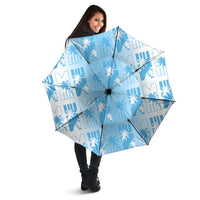Bula Fiji Umbrella White Makare Masi Tapa Pattern LT05 - Polynesian Pride