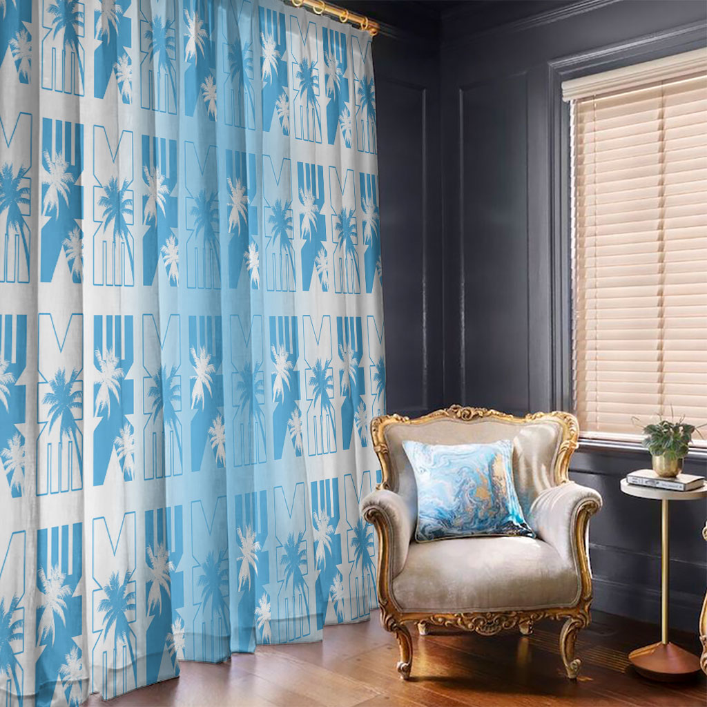 Bula Fiji Window Curtain White Makare Masi Tapa Pattern LT05 - Polynesian Pride