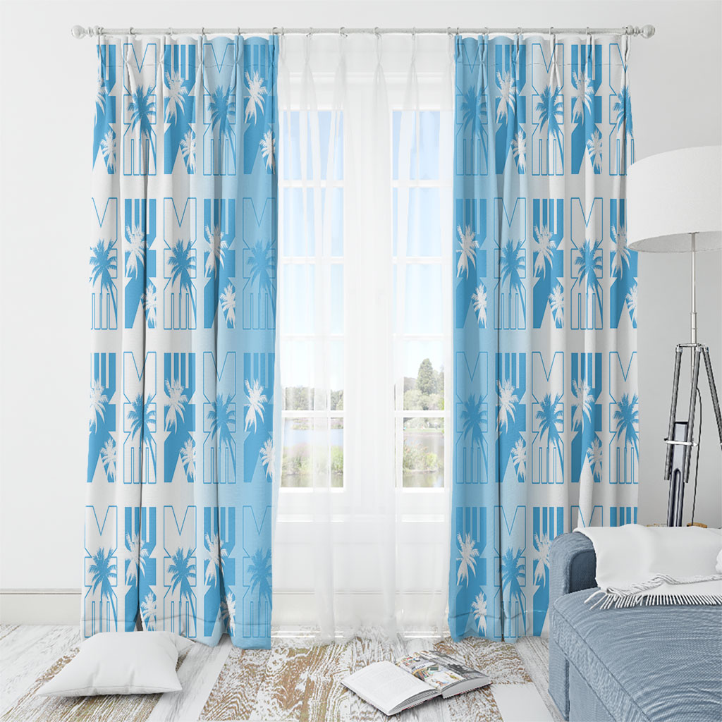 Bula Fiji Window Curtain White Makare Masi Tapa Pattern LT05 - Polynesian Pride