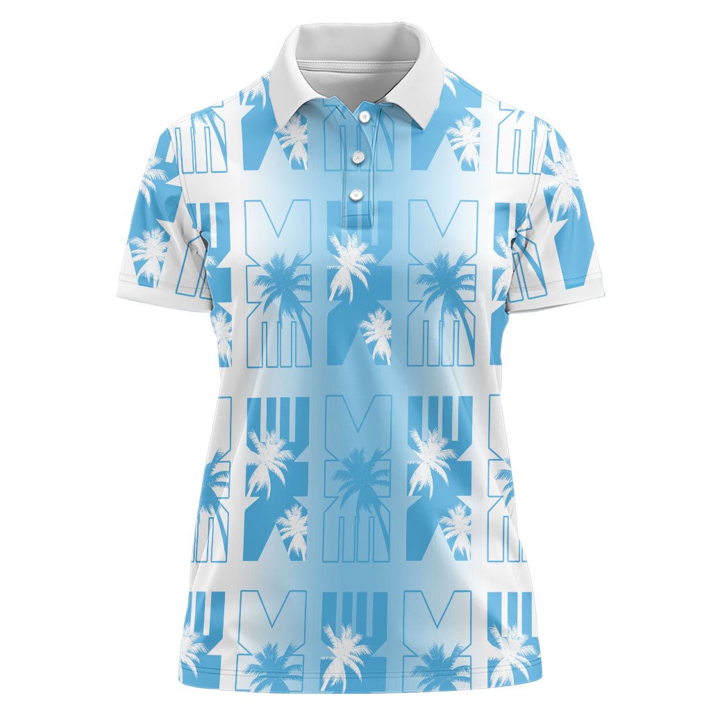 Bula Fiji Women Polo Shirt White Makare Masi Tapa Pattern LT05 Female White - Polynesian Pride