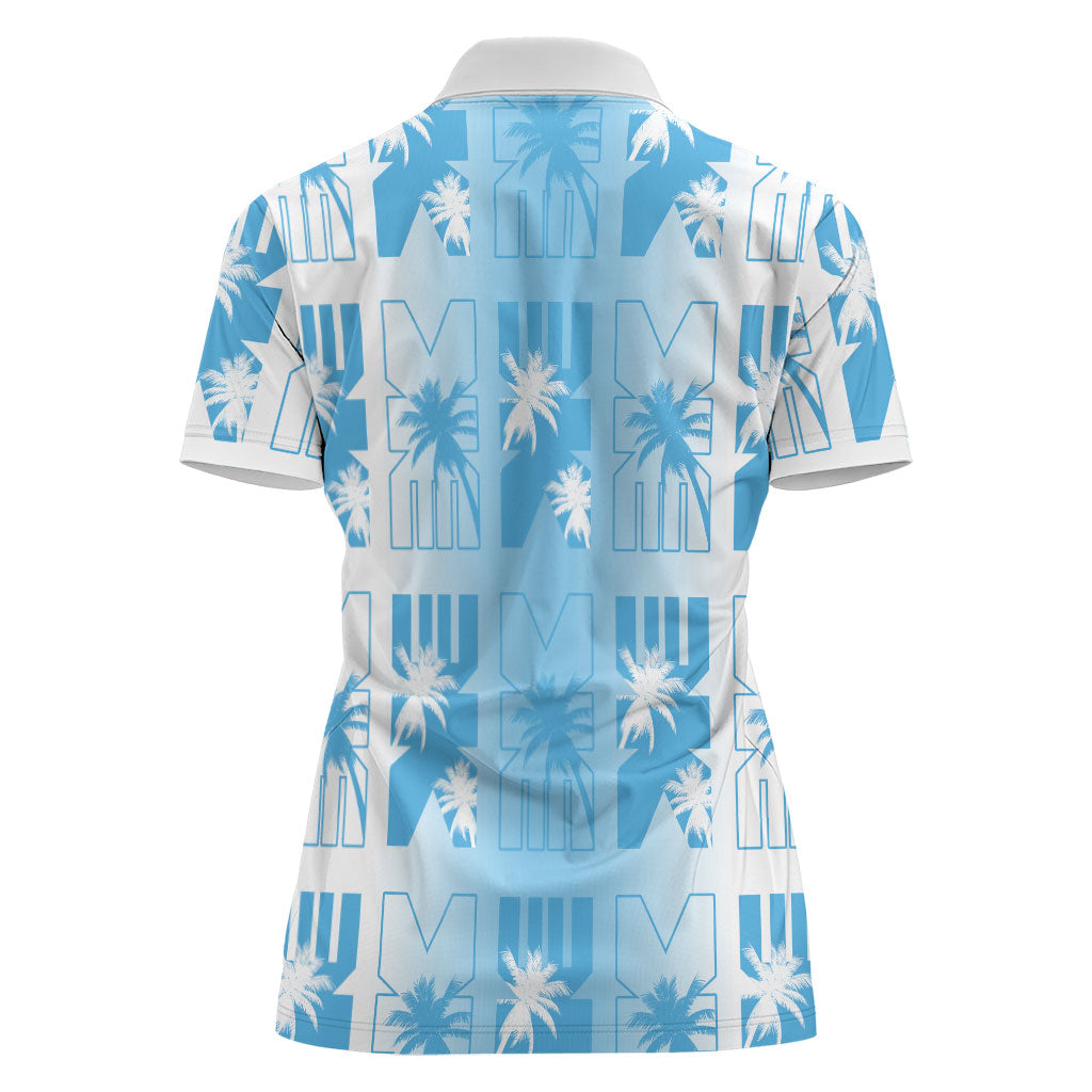Bula Fiji Women Polo Shirt White Makare Masi Tapa Pattern LT05 - Polynesian Pride