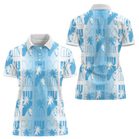 Bula Fiji Women Polo Shirt White Makare Masi Tapa Pattern LT05 - Polynesian Pride