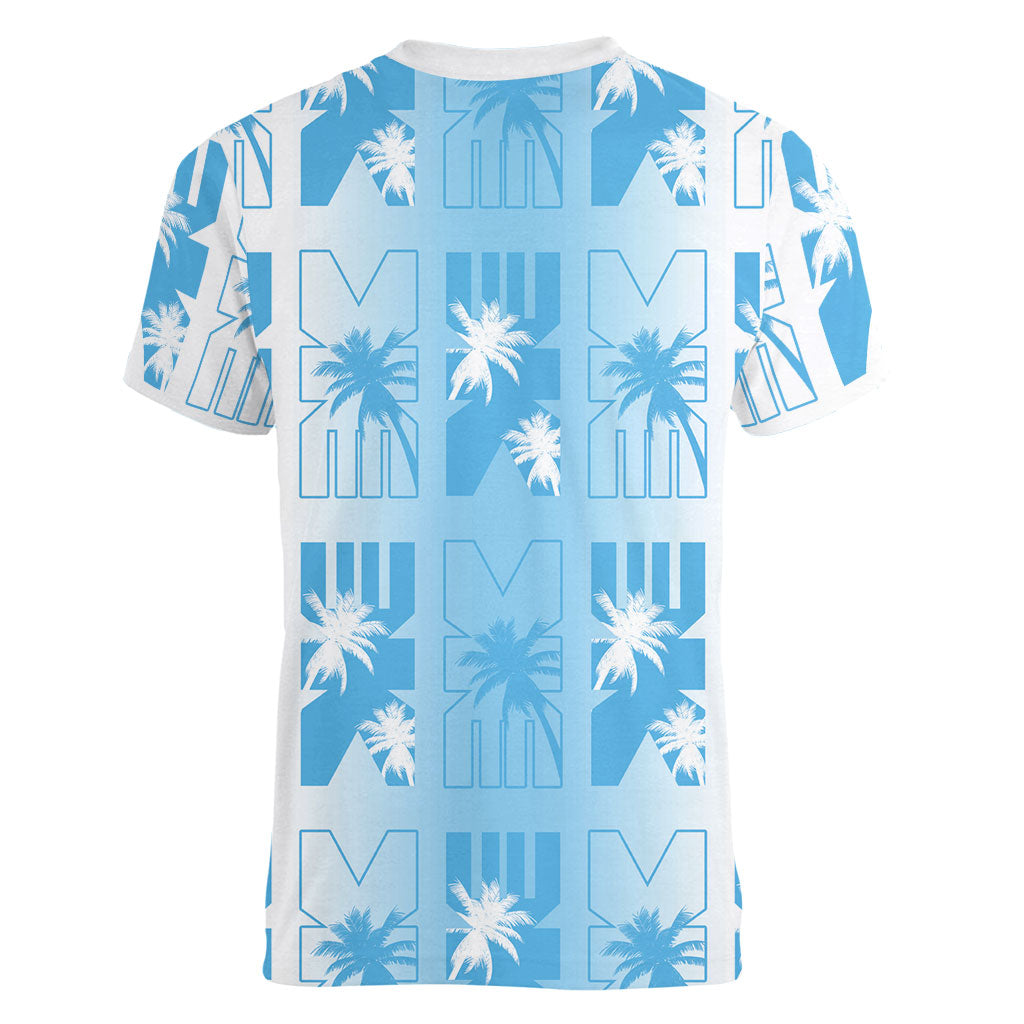 Bula Fiji Women V-Neck T-Shirt White Makare Masi Tapa Pattern LT05 - Polynesian Pride