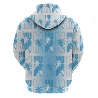 Bula Fiji Zip Hoodie White Makare Masi Tapa Pattern LT05 - Polynesian Pride