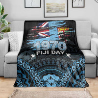 Happy Fiji Day 1970 Blanket Flag Grunge Style