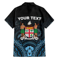 Personalised Happy Fiji Day 1970 Family Matching Long Sleeve Bodycon Dress and Hawaiian Shirt Flag Grunge Style LT05 - Polynesian Pride