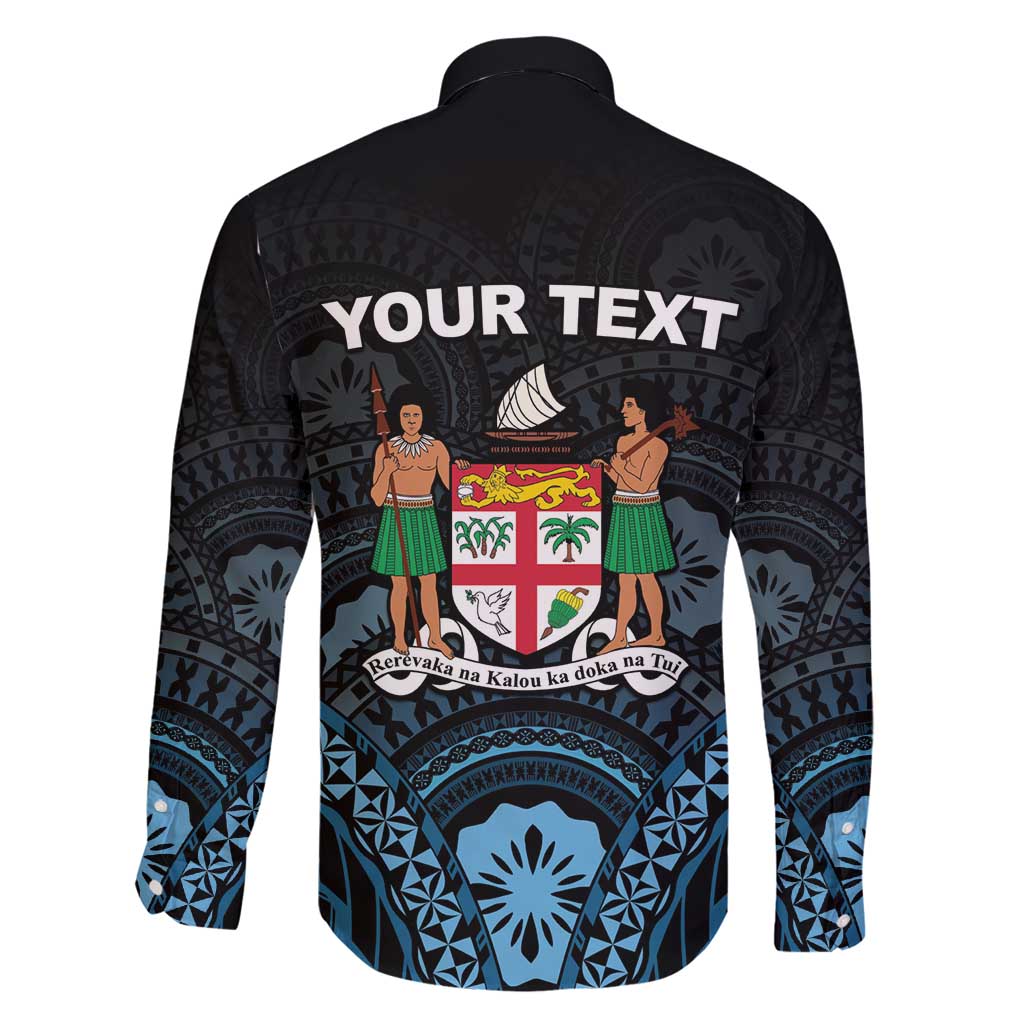 Personalised Happy Fiji Day 1970 Family Matching Long Sleeve Bodycon Dress and Hawaiian Shirt Flag Grunge Style LT05 - Polynesian Pride