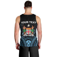 Personalised Happy Fiji Day 1970 Men Tank Top Flag Grunge Style