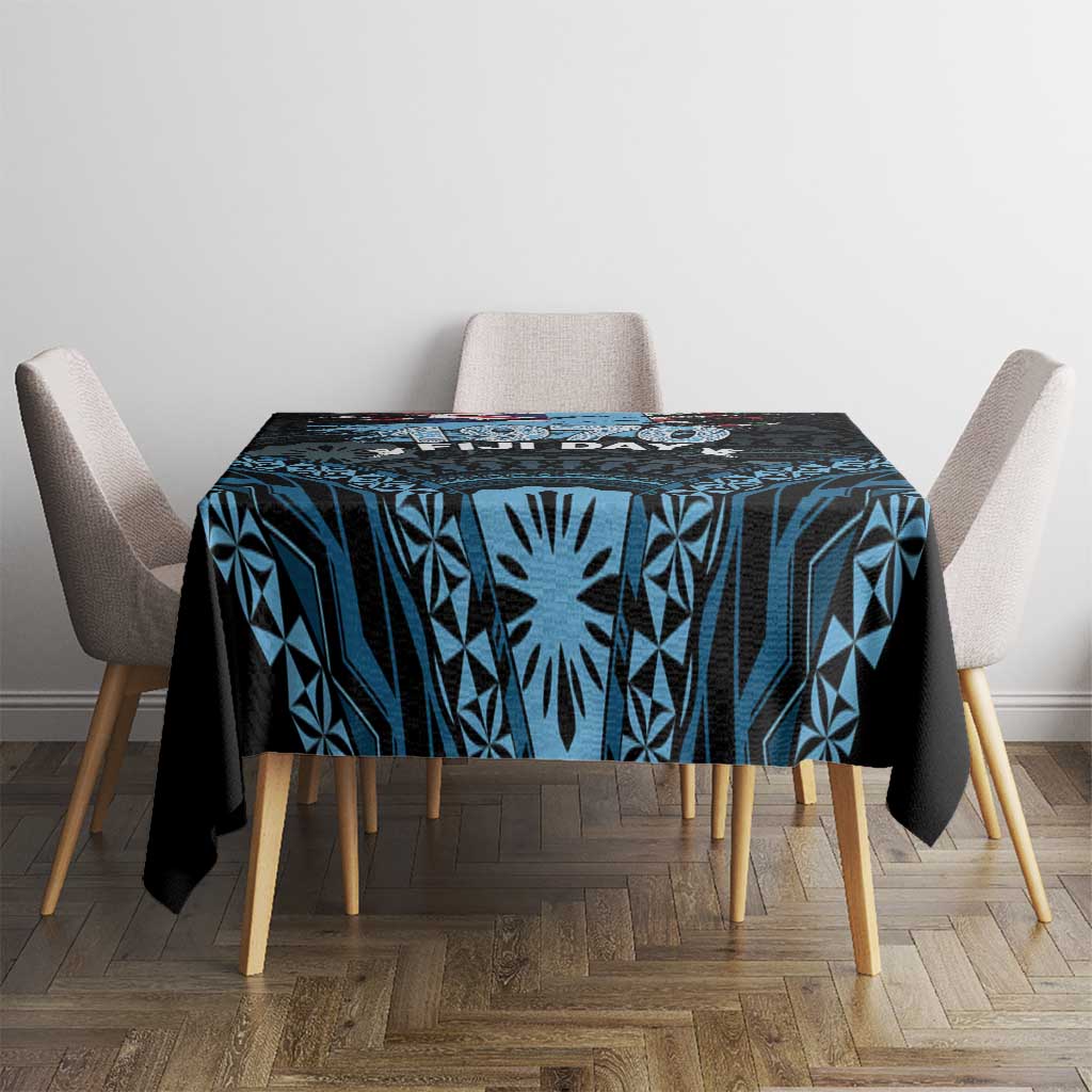 Happy Fiji Day 1970 Tablecloth Flag Grunge Style