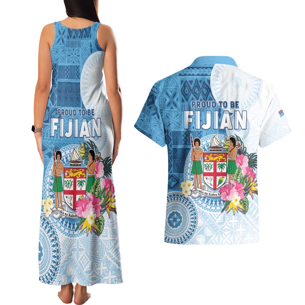 Fiji Day Couples Matching Tank Maxi Dress and Hawaiian Shirt Proud To Be Fijian LT05 - Polynesian Pride