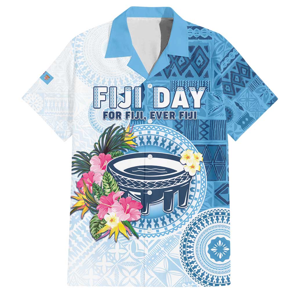 Fiji Day Family Matching Long Sleeve Bodycon Dress and Hawaiian Shirt Proud To Be Fijian LT05 Dad's Shirt - Short Sleeve Blue - Polynesian Pride