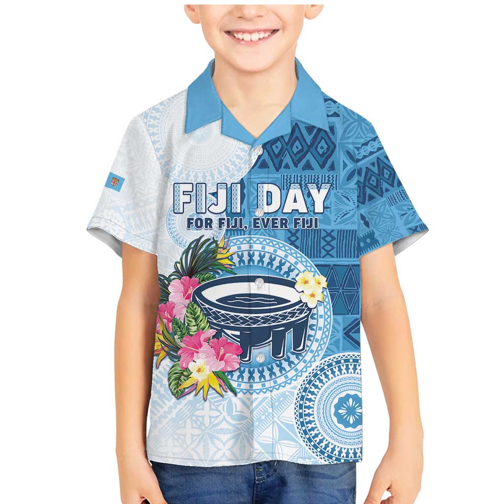 Fiji Day Family Matching Mermaid Dress and Hawaiian Shirt Proud To Be Fijian LT05 Son's Shirt Blue - Polynesian Pride