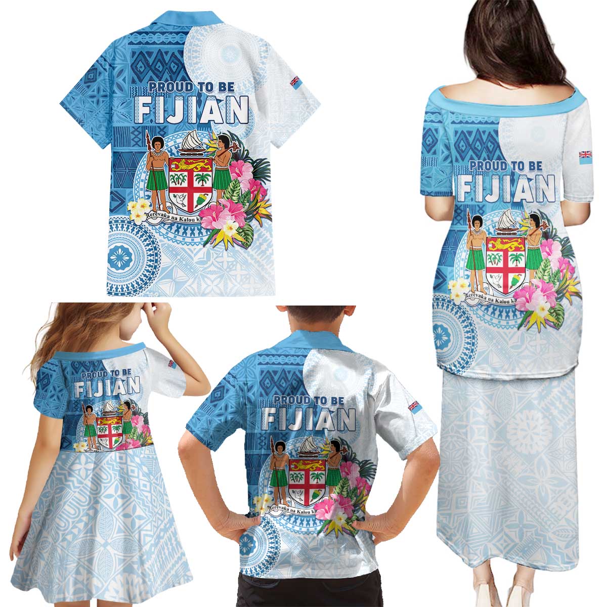 Fiji Day Family Matching Puletasi and Hawaiian Shirt Proud To Be Fijian LT05 - Polynesian Pride