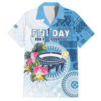 Fiji Day Family Matching Puletasi and Hawaiian Shirt Proud To Be Fijian LT05 Dad's Shirt - Short Sleeve Blue - Polynesian Pride