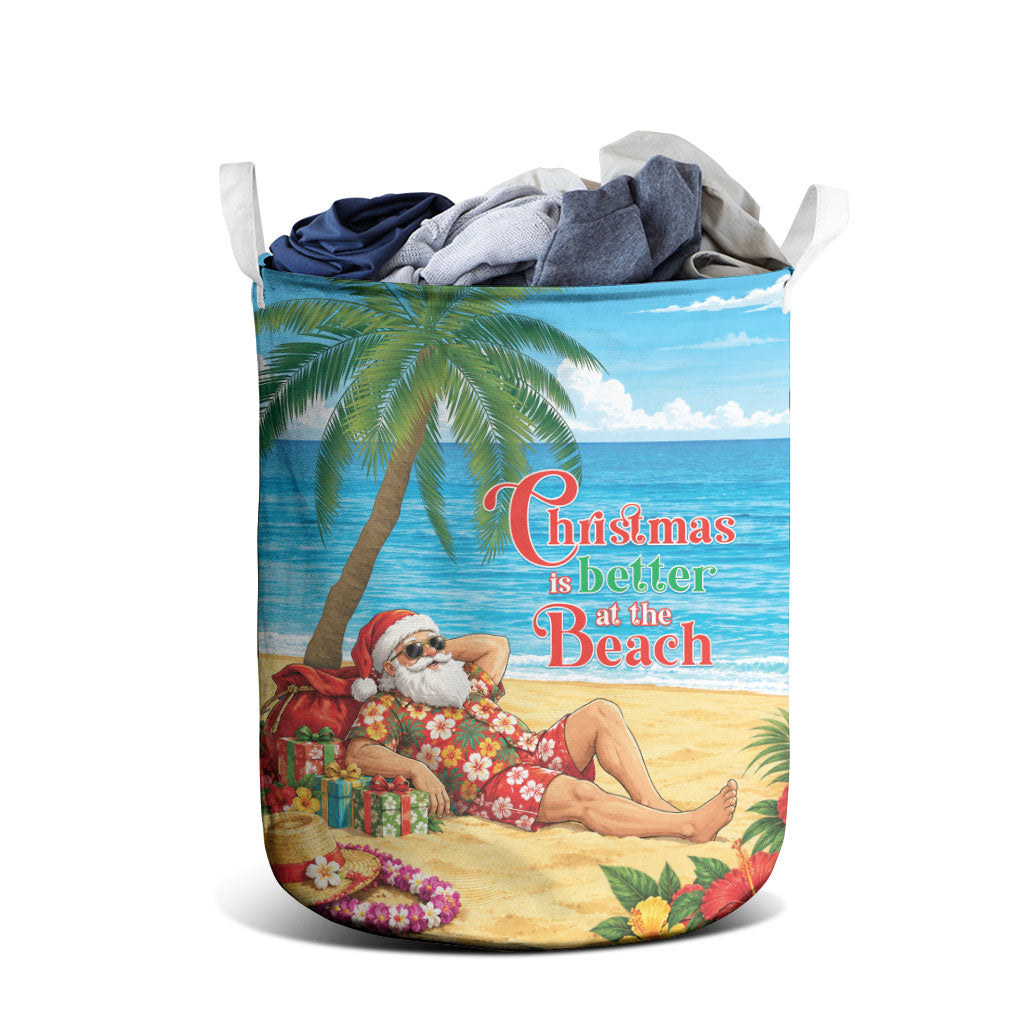 Hawaii Jolly Christmas Laundry Basket Xmas Is Better At The Beach LT05 - Polynesian Pride