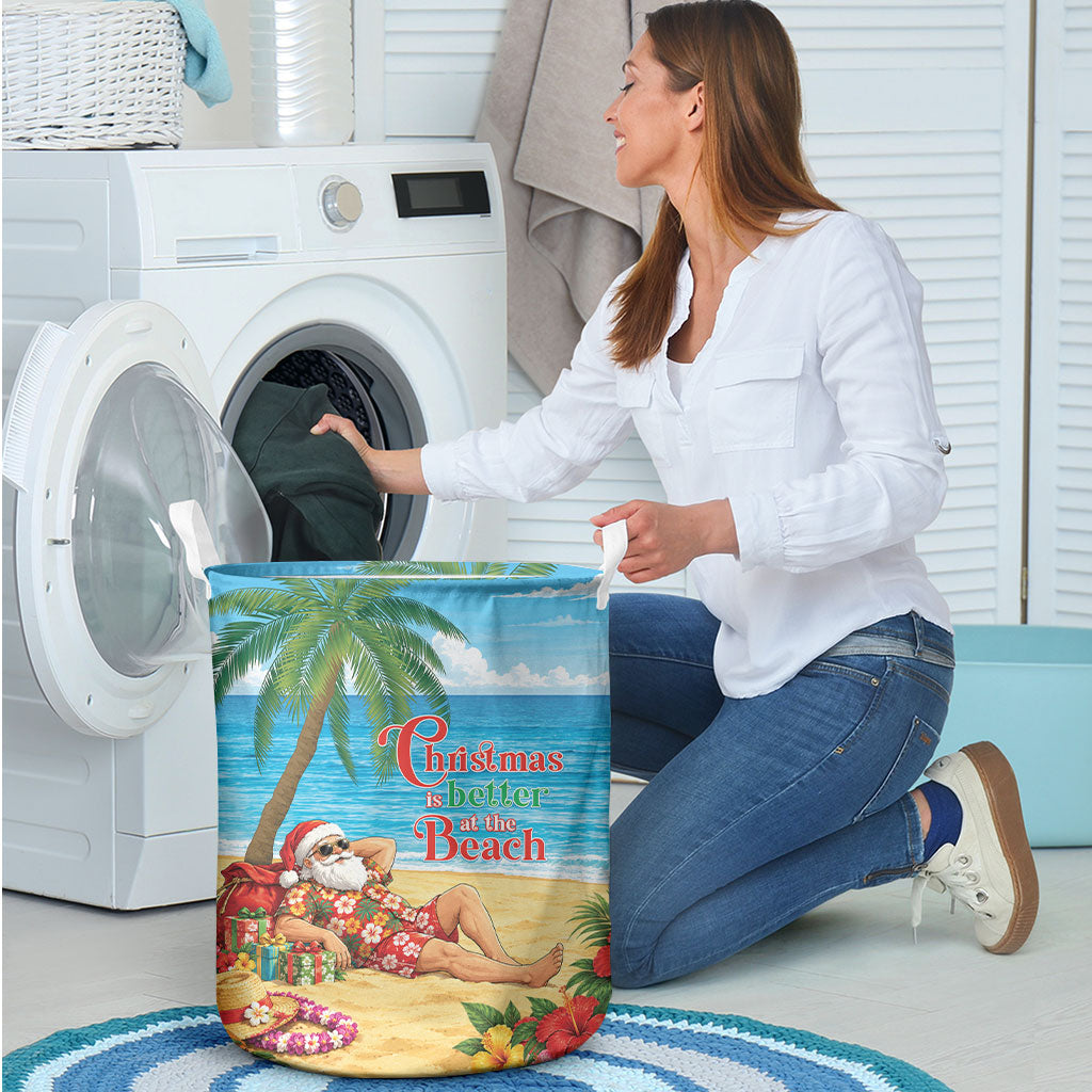 Hawaii Jolly Christmas Laundry Basket Xmas Is Better At The Beach LT05 - Polynesian Pride