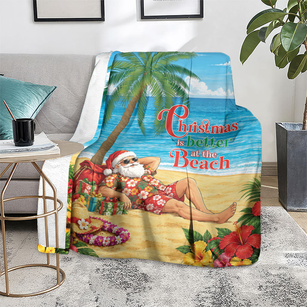 Hawaii Jolly Christmas Blanket Xmas Is Better At The Beach