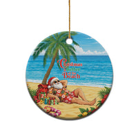 Hawaii Jolly Christmas Ceramic Ornament Xmas Is Better At The Beach LT05 - Polynesian Pride