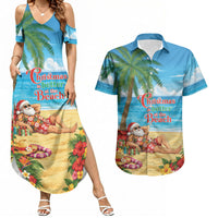 Hawaii Jolly Christmas Couples Matching Summer Maxi Dress and Hawaiian Shirt Xmas Is Better At The Beach