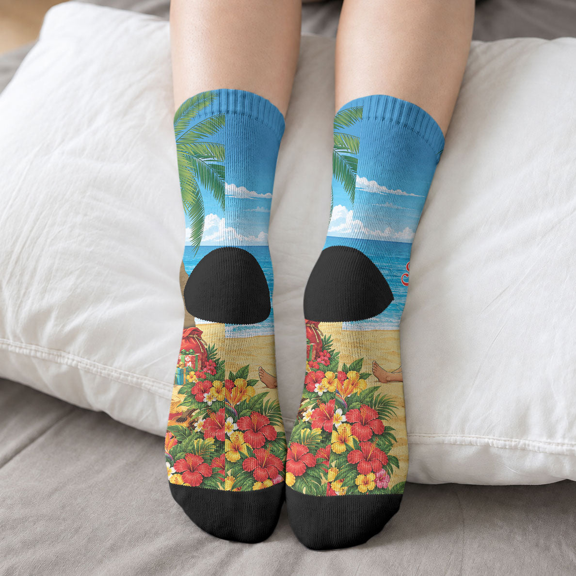 Hawaii Jolly Christmas Crew Socks Xmas Is Better At The Beach LT05 - Polynesian Pride