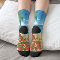 Hawaii Jolly Christmas Crew Socks Xmas Is Better At The Beach LT05 - Polynesian Pride