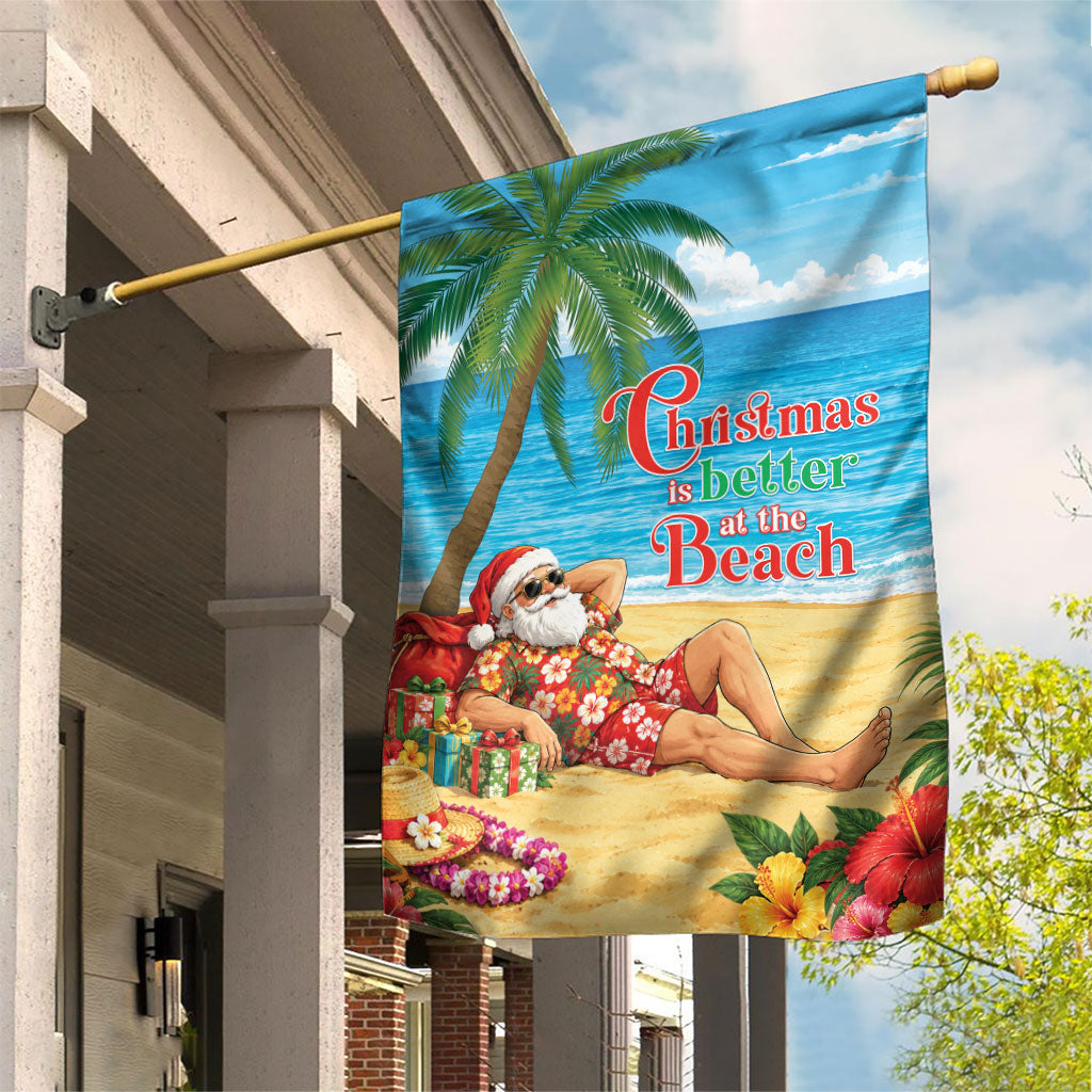 Hawaii Jolly Christmas Garden Flag Xmas Is Better At The Beach LT05 House Flag Blue - Polynesian Pride