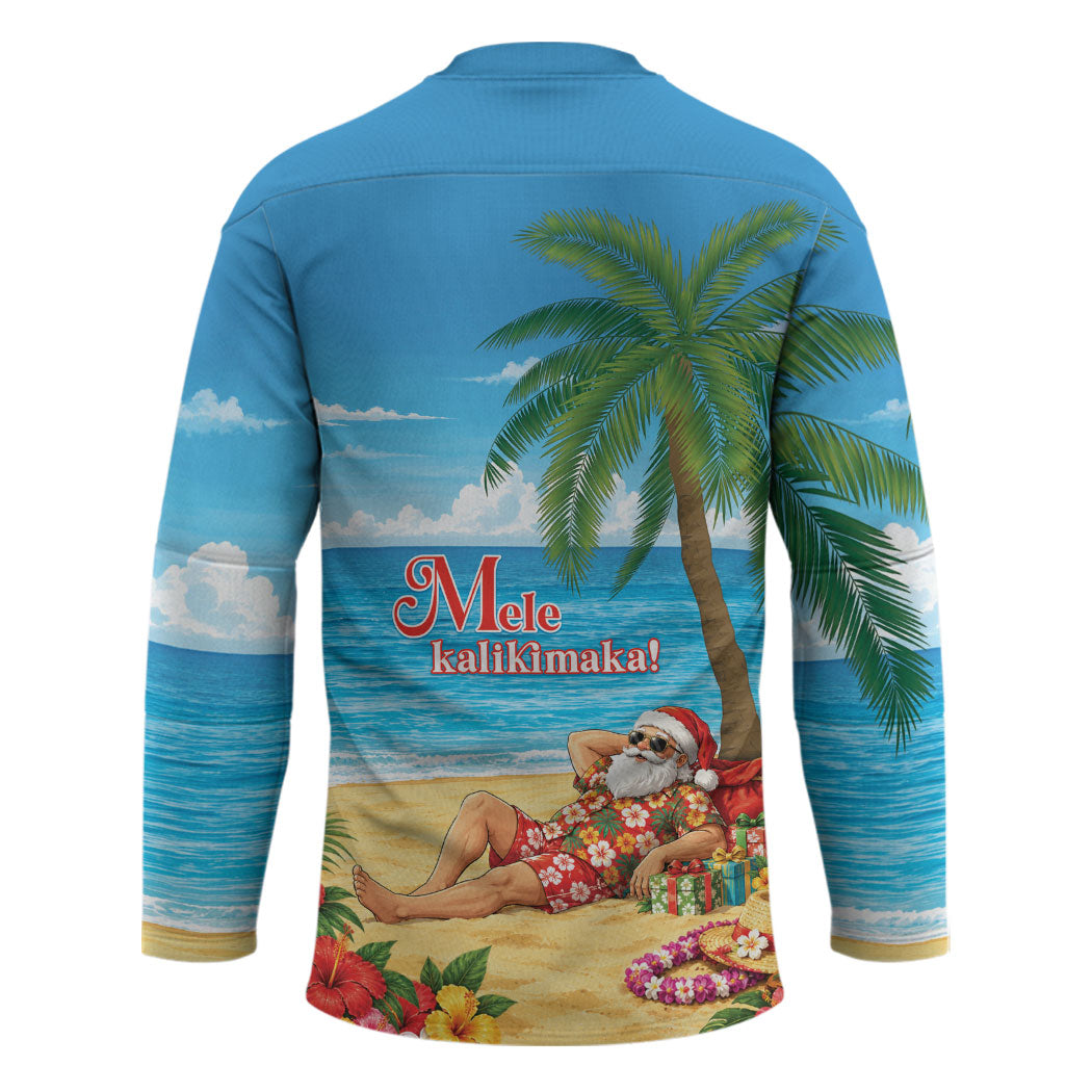 Hawaii Jolly Christmas Hockey Jersey Xmas Is Better At The Beach LT05 - Polynesian Pride