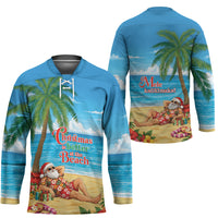 Hawaii Jolly Christmas Hockey Jersey Xmas Is Better At The Beach LT05 - Polynesian Pride