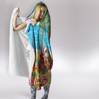 Hawaii Jolly Christmas Hooded Blanket Xmas Is Better At The Beach