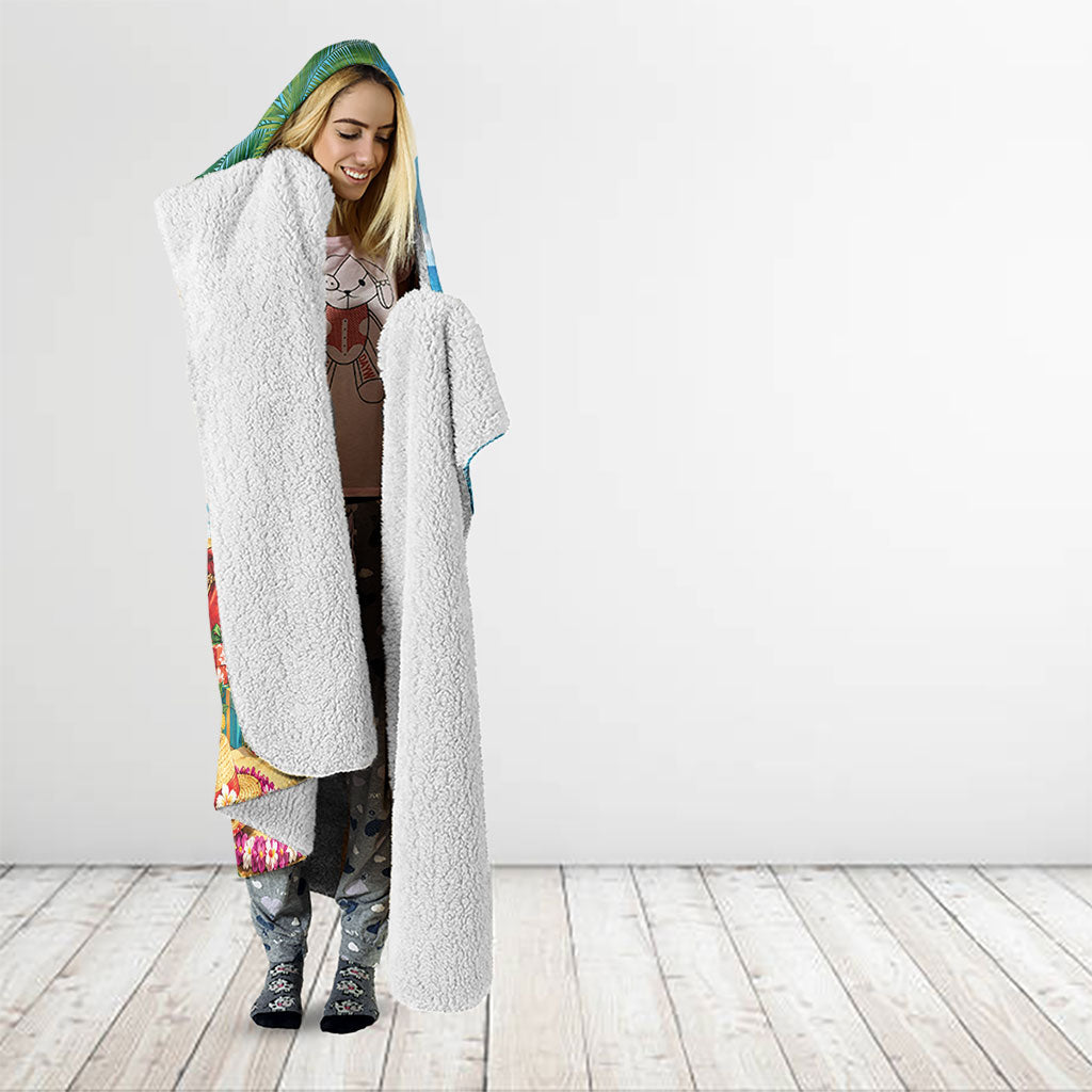 Hawaii Jolly Christmas Hooded Blanket Xmas Is Better At The Beach