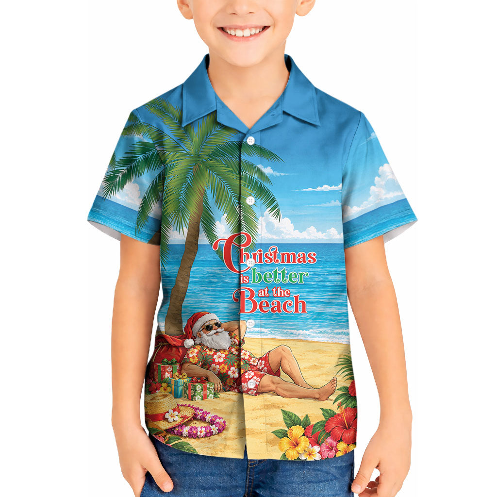 Hawaii Jolly Christmas Kid Hawaiian Shirt Xmas Is Better At The Beach