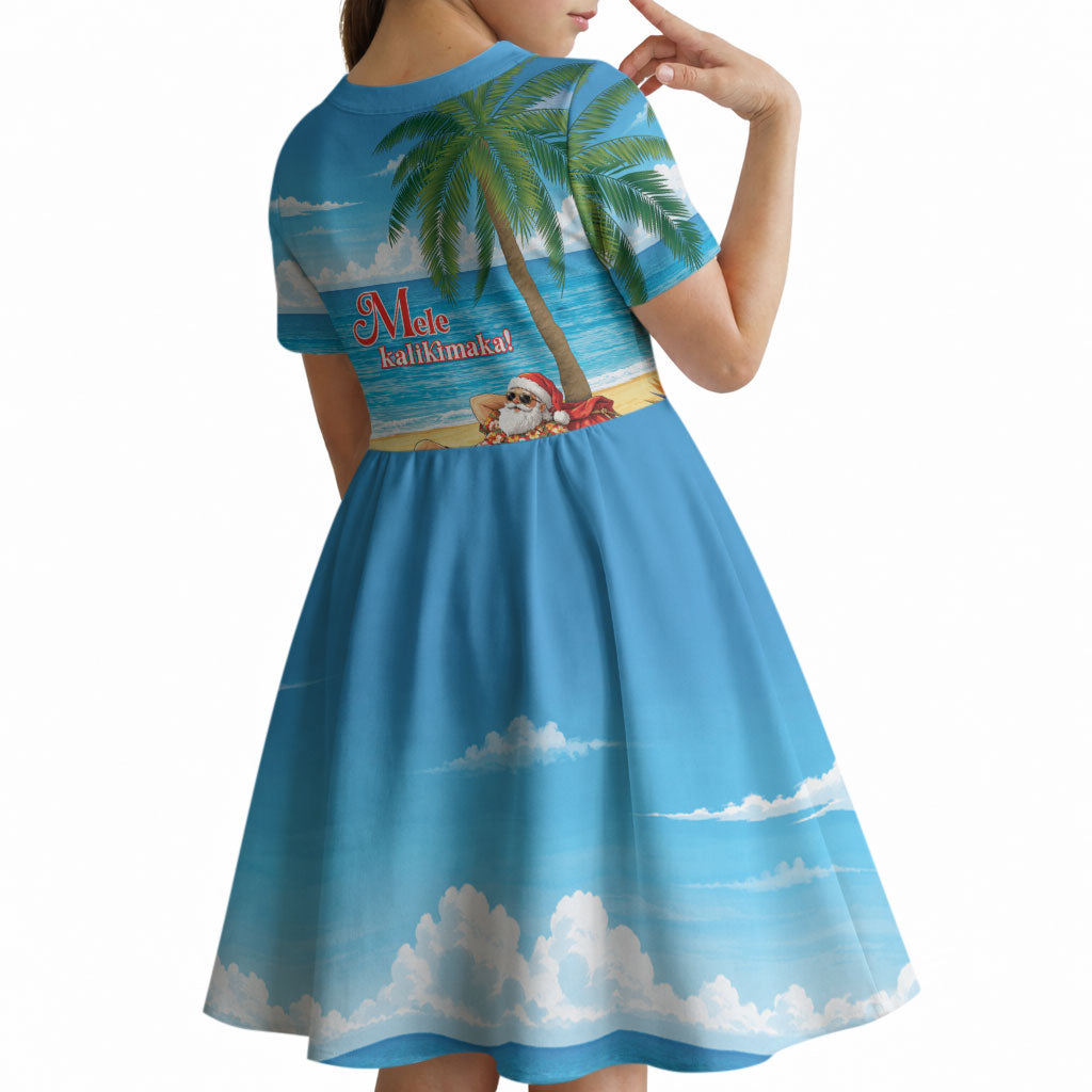 Hawaii Jolly Christmas Kid Short Sleeve Dress Xmas Is Better At The Beach