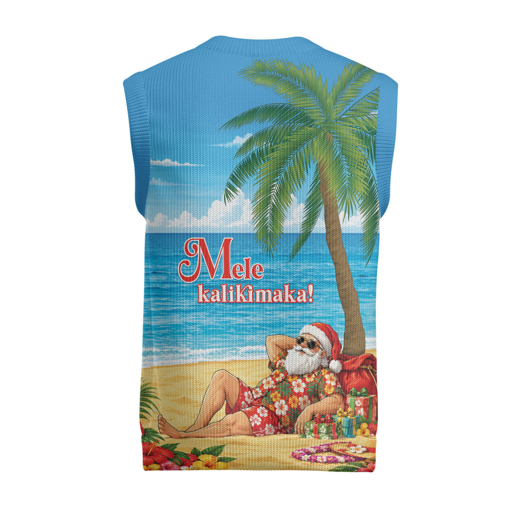 Hawaii Jolly Christmas Knitted V-Neck Vest Xmas Is Better At The Beach LT05 - Polynesian Pride