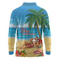Hawaii Jolly Christmas Long Sleeve Polo Shirt Xmas Is Better At The Beach LT05 - Polynesian Pride