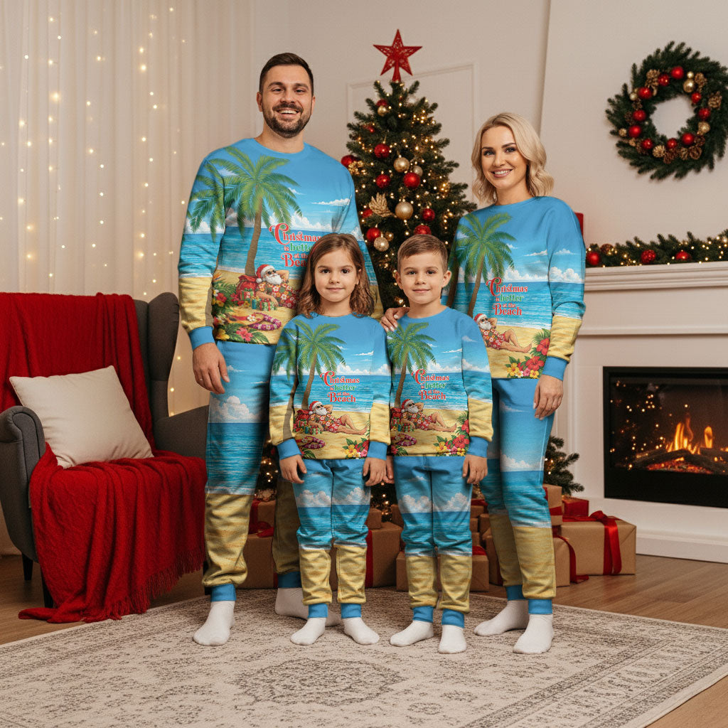 Hawaii Jolly Christmas Pajama Set Xmas Is Better At The Beach LT05 - Polynesian Pride