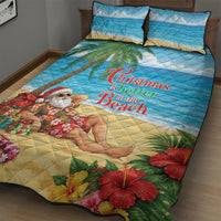 Hawaii Jolly Christmas Quilt Bed Set Xmas Is Better At The Beach