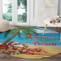 Hawaii Jolly Christmas Round Carpet Xmas Is Better At The Beach LT05 - Polynesian Pride